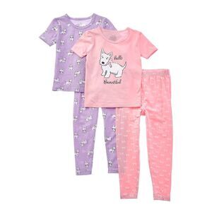 Rene Rofe 4Pc Pretty Pearl Snug Fit Pajama Set, Purple